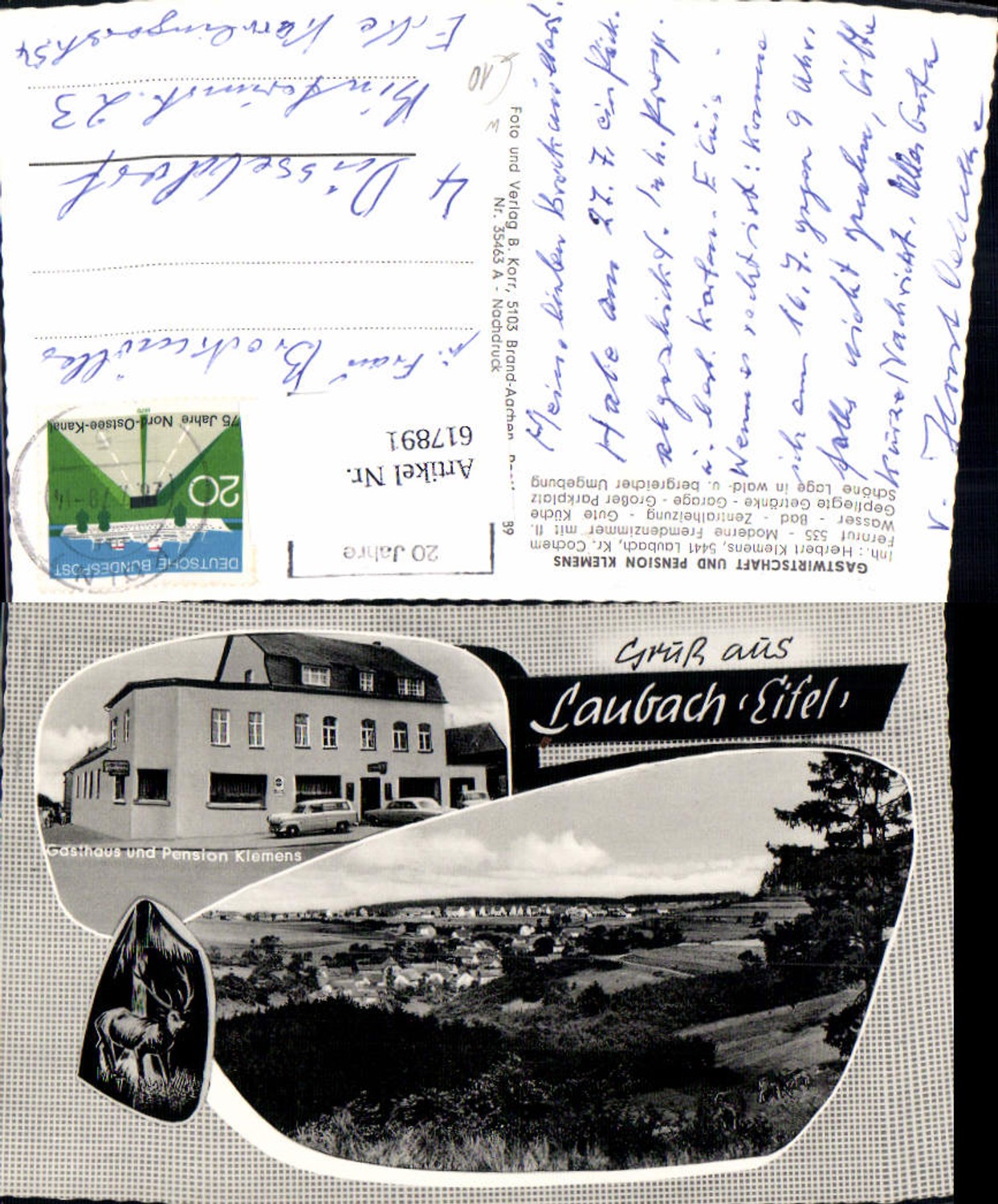 617891,Mehrbild Ak Laubach Eifel Gasthaus u. Pension Klemens