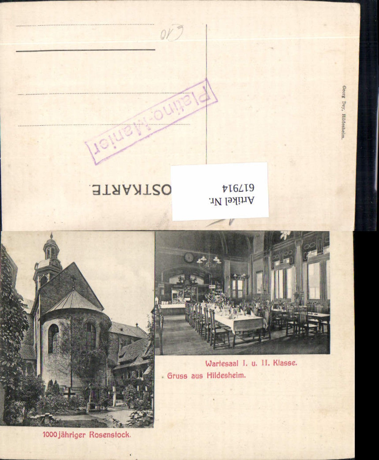 617914,Mehrbild Ak Hildesheim Wartesaal u. 1000Jähriger Rosenstock Rose Blume