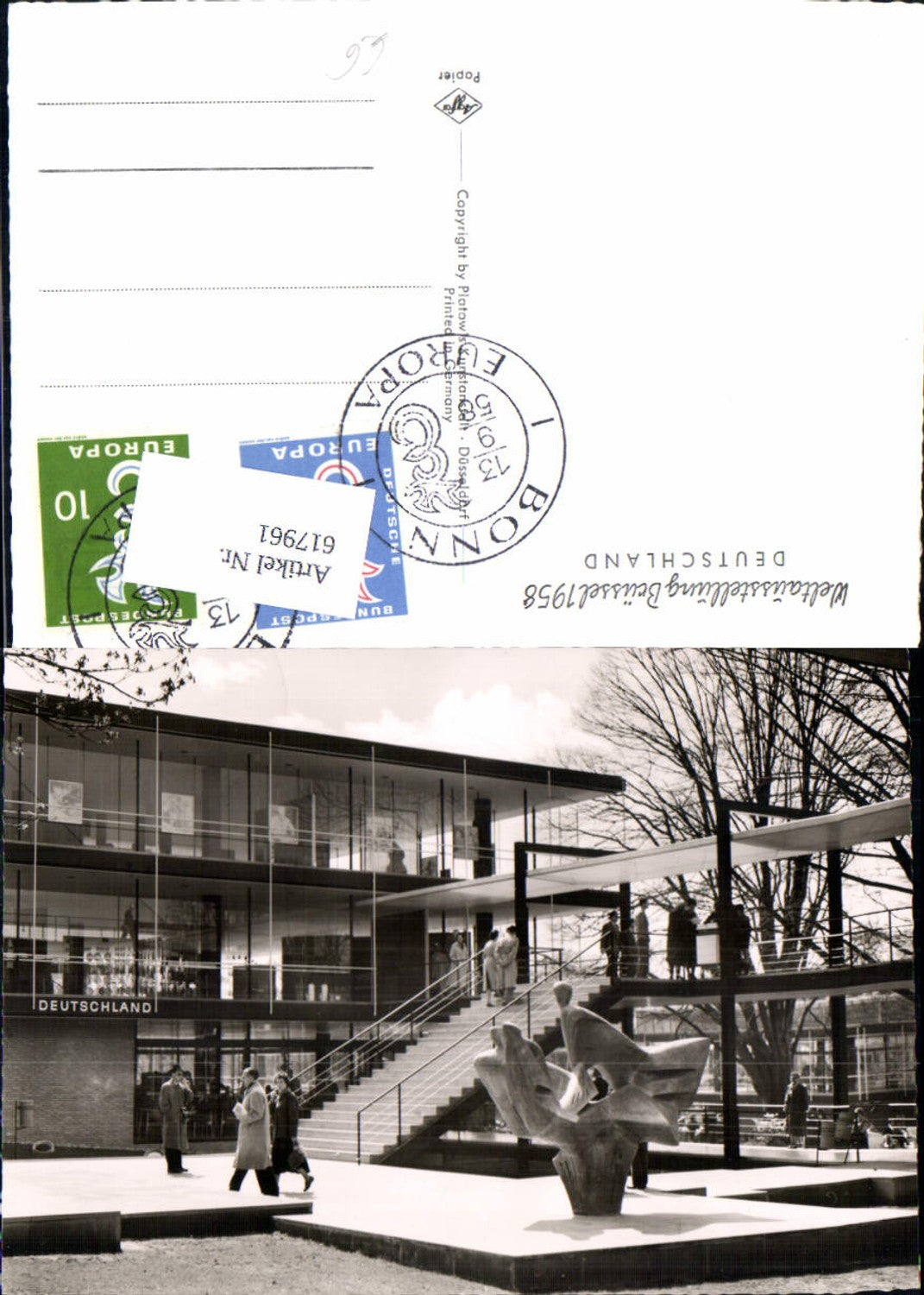 617961,Foto Ak Bruxelles Brüssel Weltausstellung 1958 Halle Deutschland Belgium