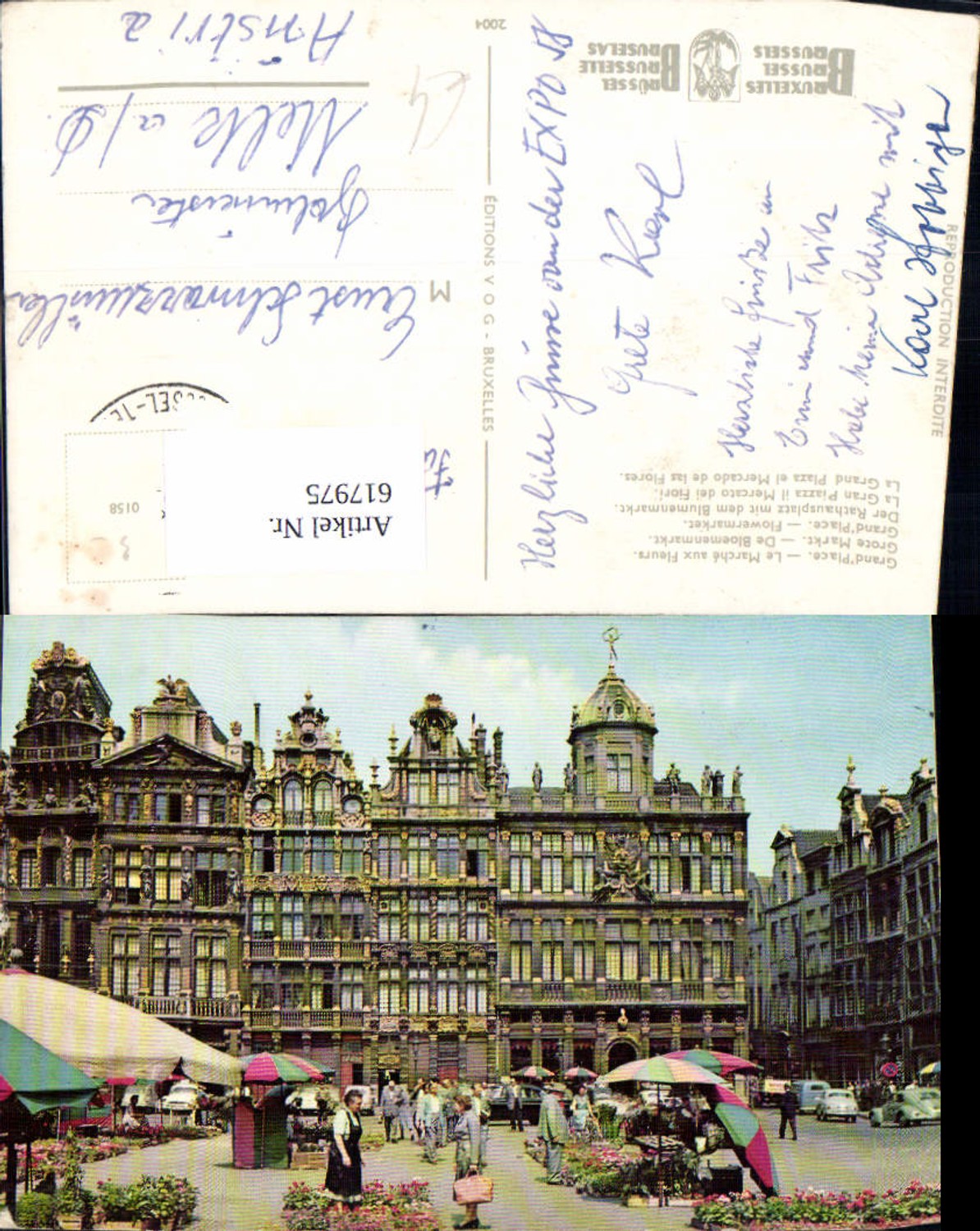 617975,Bruxelles Brüssel Grand Place Rathausplatz Blumenmarkt Belgium