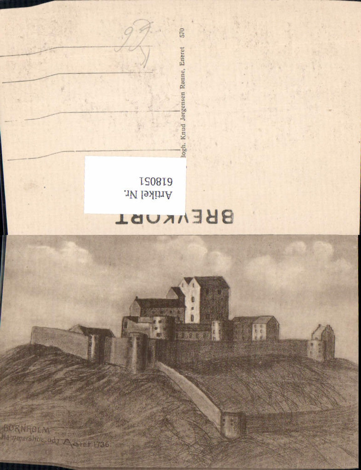 618051,Künstler Ak Bornholm Hammershus udi Aaret 1736 Denmark