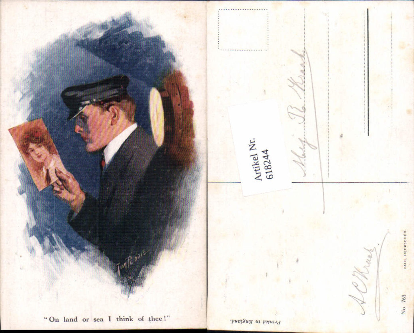 618244,Künstler AK Tom Peddie Seemann Liebe Bild Scheinwerfer