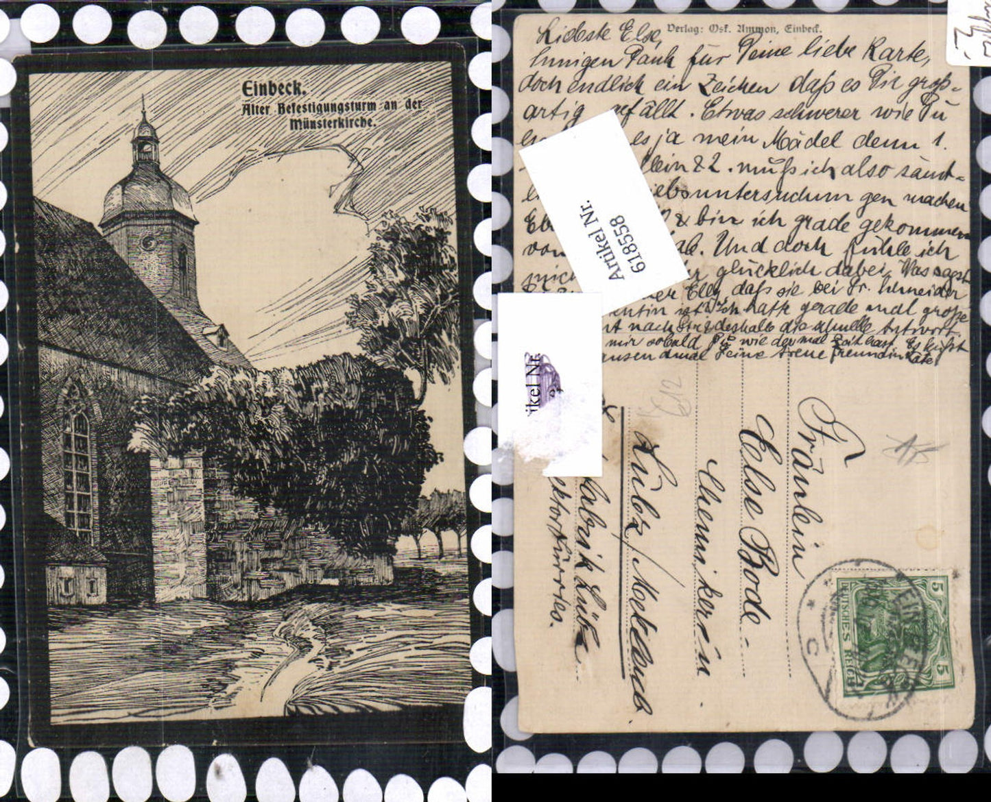 618558,tolle Künstler AK Einbeck Alter Befestigungsturm Münsterkirche LK Northeim