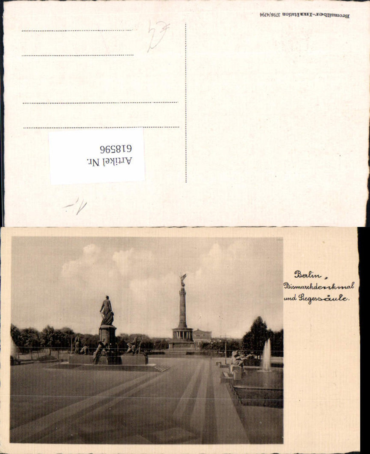 618596,Berlin Bismarckdenkmal u. Siegessäule