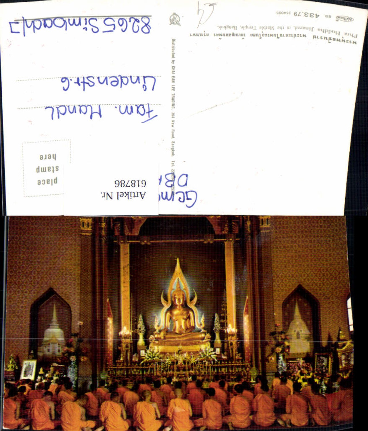 618786,Photo Ak Bangkok Phra Buddha Jinarad Marble Temple Monks
