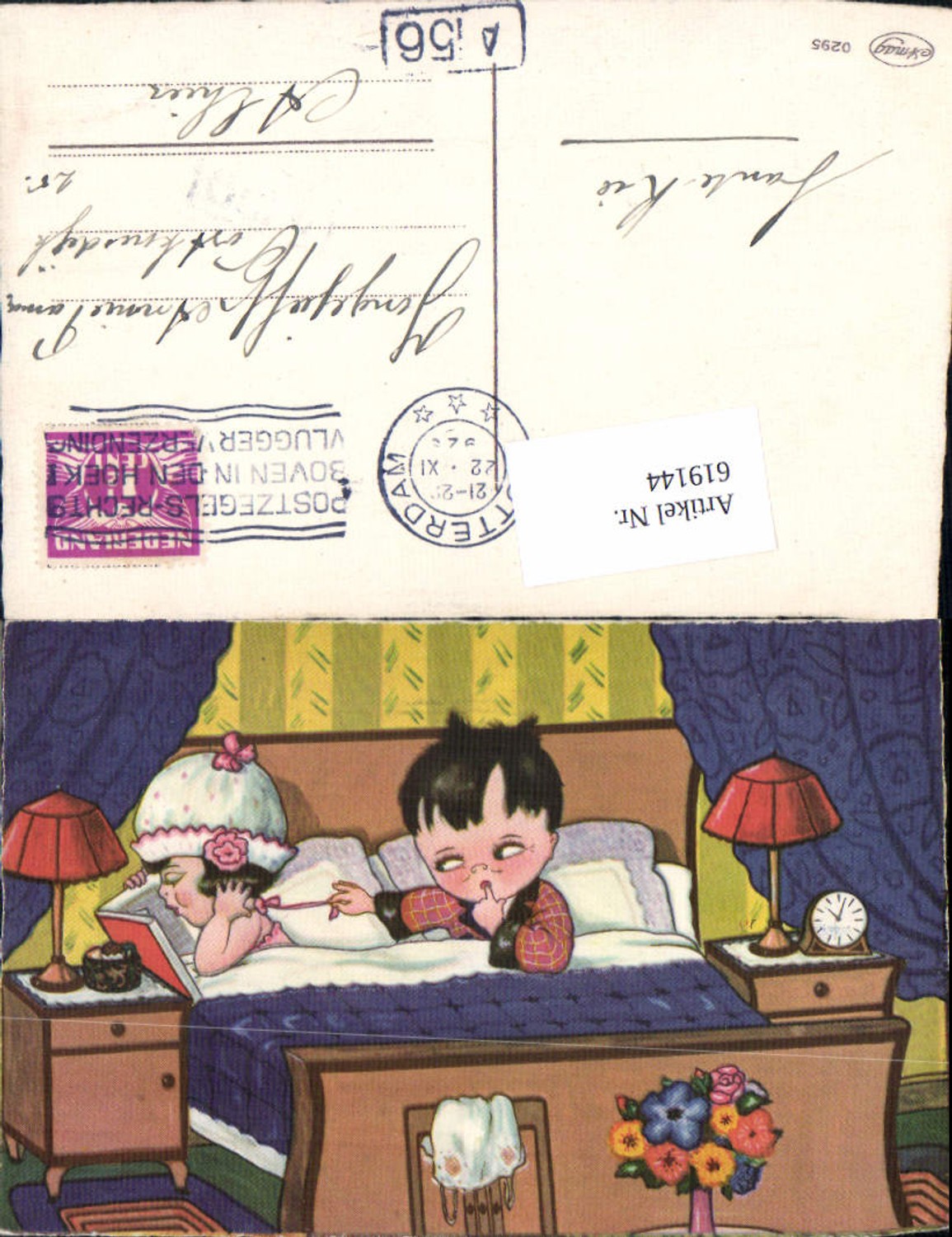 619144,Künstler AK Margret Boriss Lesen Humor Kinder Tischlampe