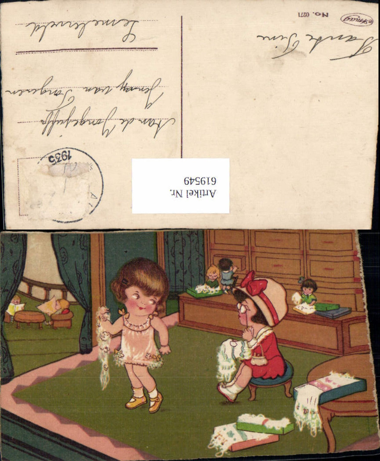 619549,Künstler AK Margret Boriss Puppen Kinder Puppe