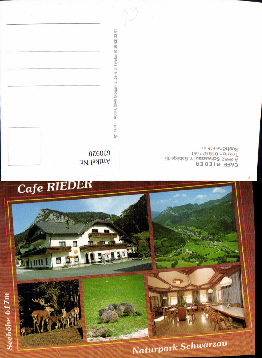 620928,Mehrbild Ak Schwarz im Gebirge Cafe Rieder