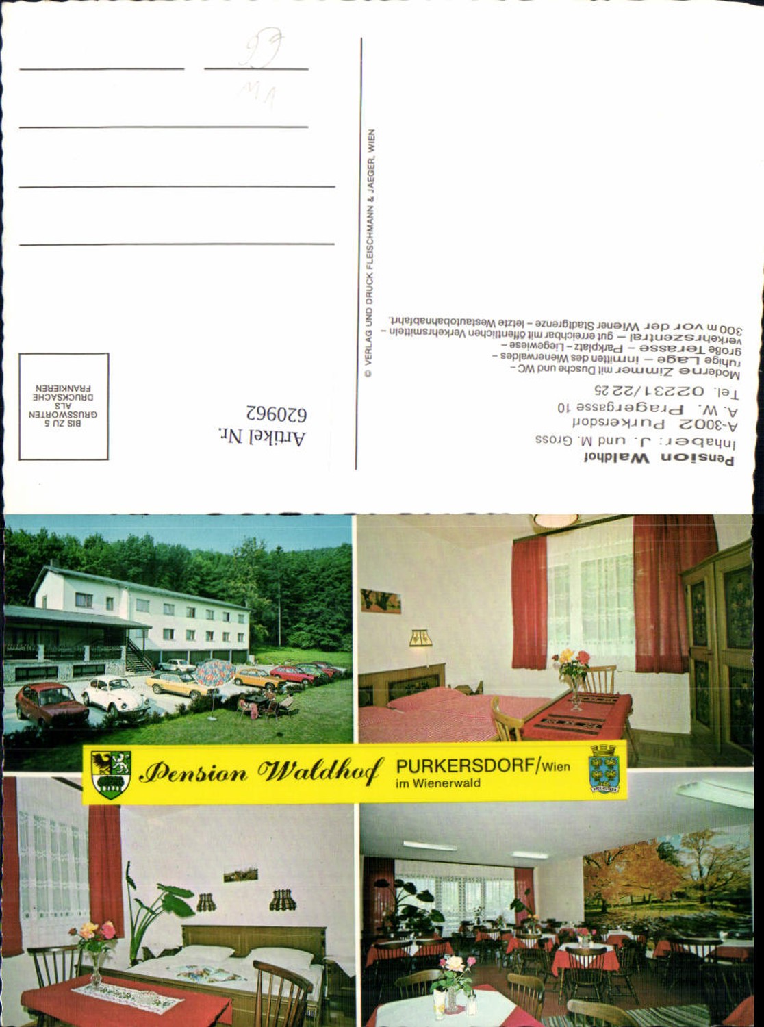 620962,Mehrbild Ak Purkersdorf Pension Waldhof VW Käfer