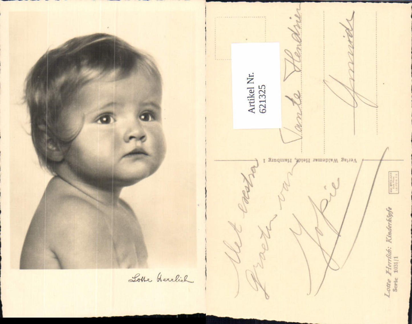 621325,tolle Künstler AK Lotte Herrlich Kinderköpfe Serie 1031/1 Kind Mädchen