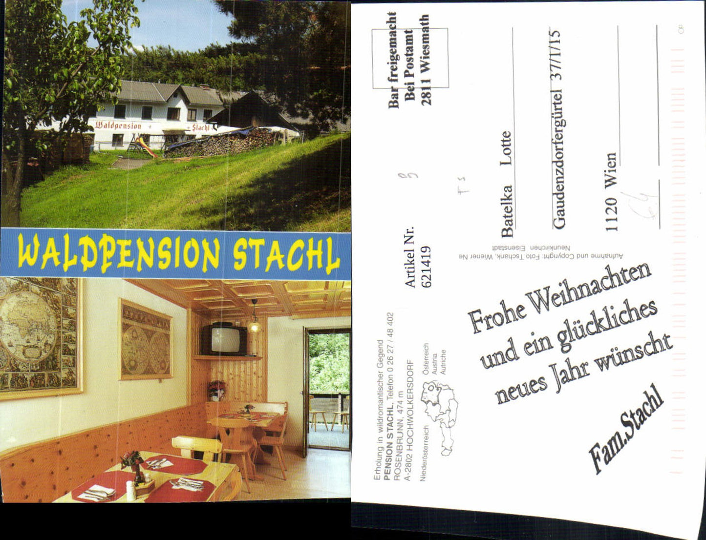 621419,Mehrbild Ak Hochwolkersdorf Pension Stachl