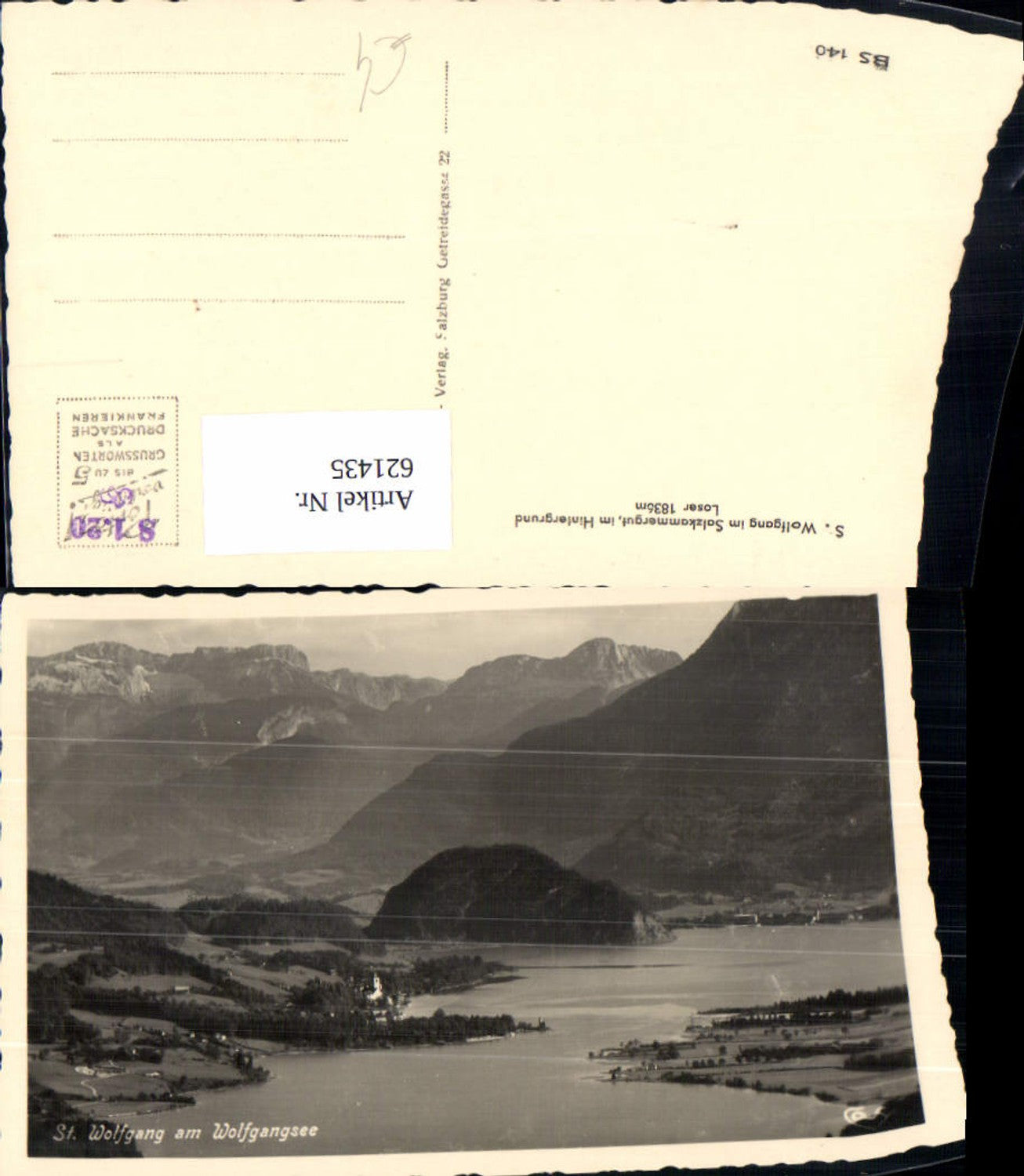 621435,Foto Ak Sankt Wolfgang im Salzkammergut m. Loser i. Hintergrund