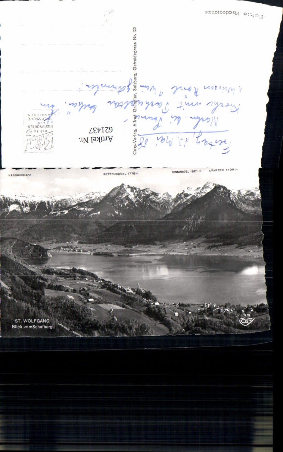 621437,Foto Ak Sankt Wolfgang im Salzkammergut Blick v. Schafberg pub Cosy 133