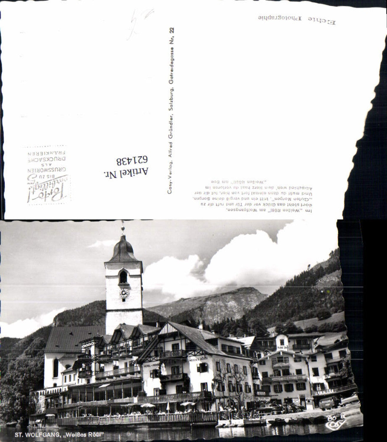 621438,Foto Ak Sankt Wolfgang im Salzkammergut Weißes Rößl Hotel