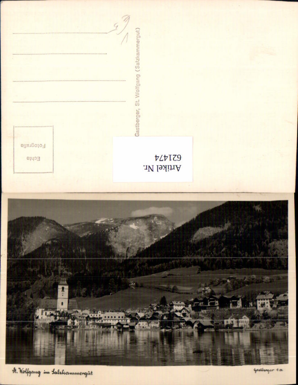 621474,Foto Ak Sankt Wolfgang im Salzkammergut Ansicht pub Gastberger 1a