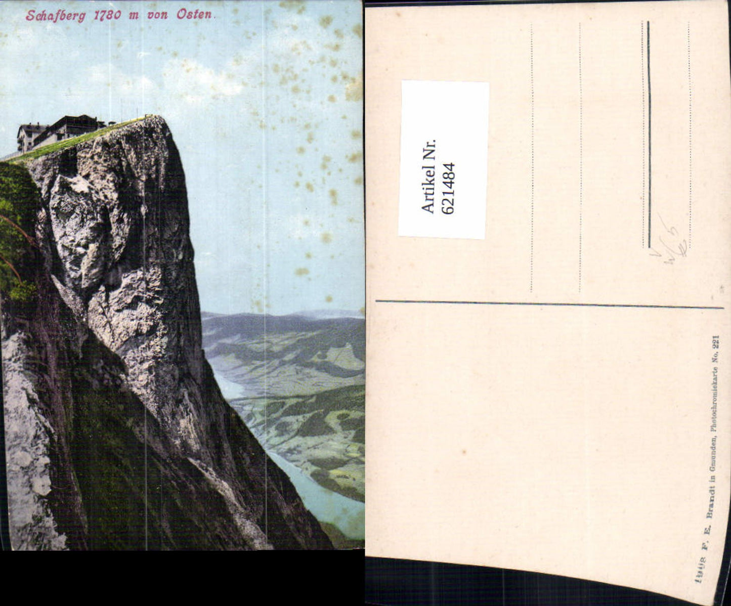 621484,Sankt Wolfgang im Salzkammergut Schafberg v. Osten pub F. E. Brandt 221