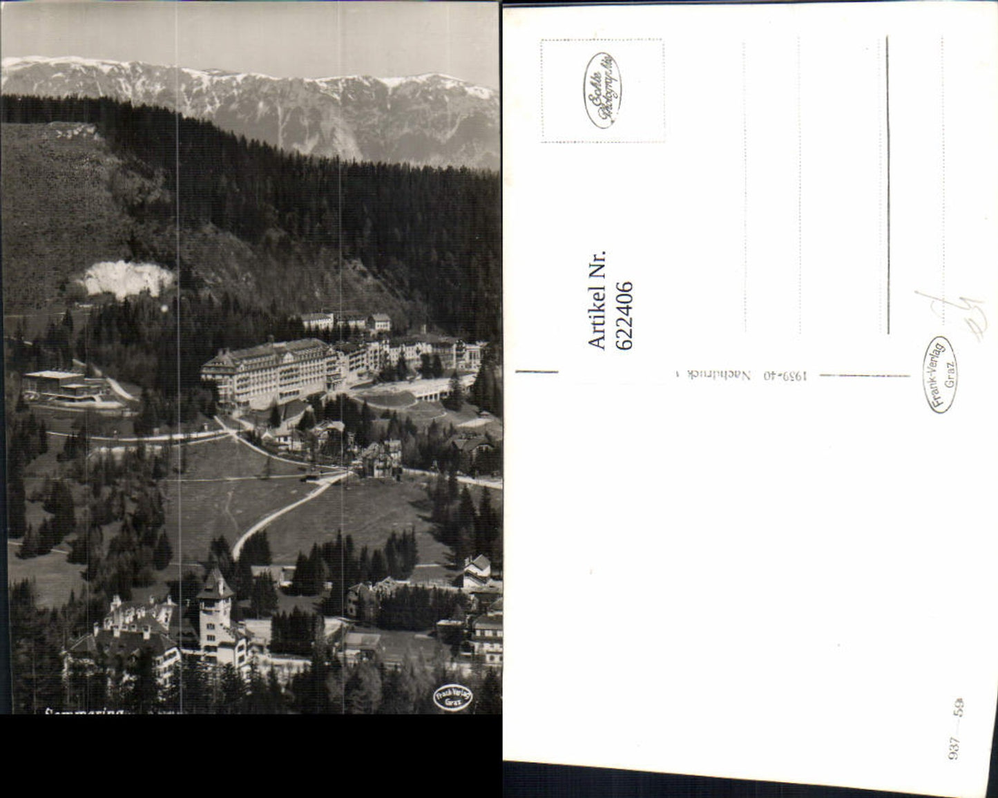 622406, Photo Ak Semmering Hotel Erzherzog Johann u. Panhans m. Raxalpe
