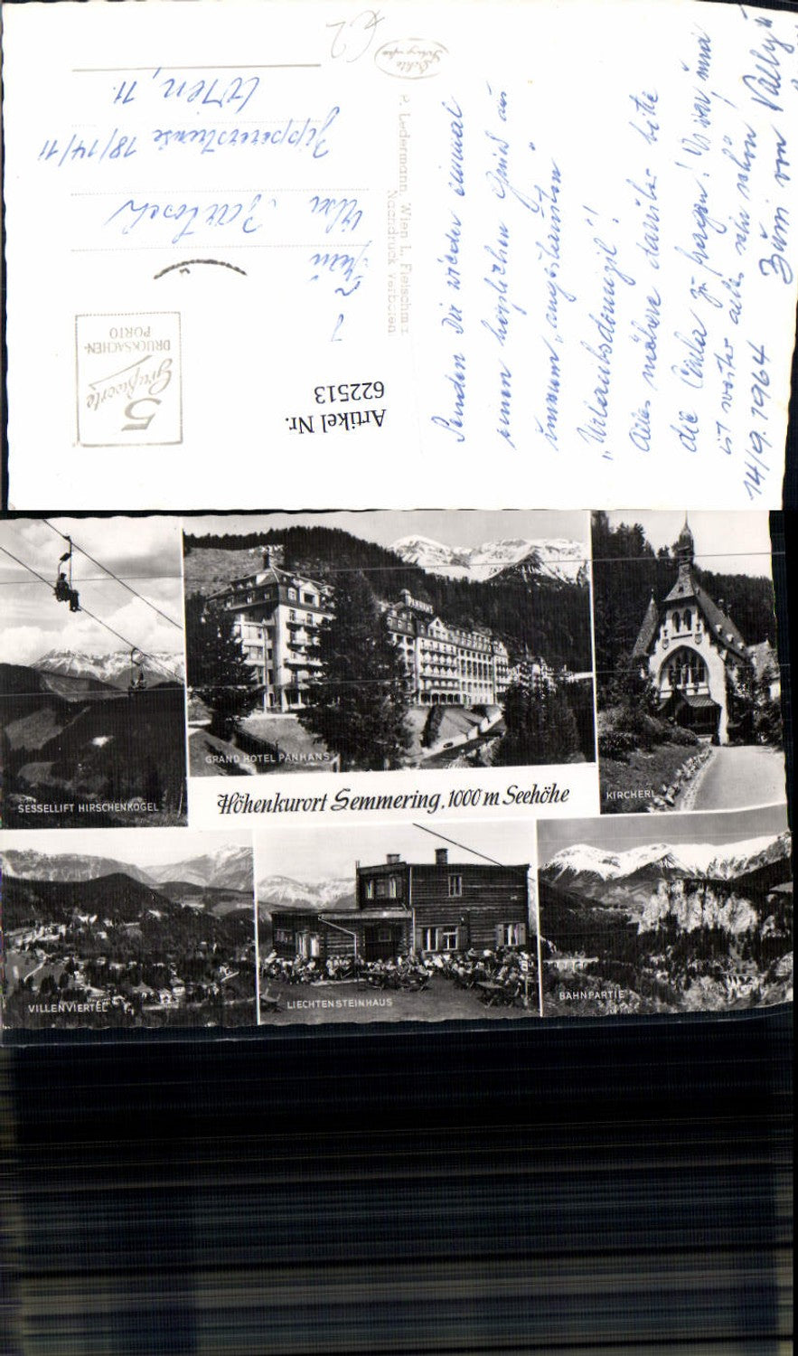 622513,Mehrbild Ak Semmering-Kurort Grand Hotel Panhans Sessellift Hirschenkogel Kircherl