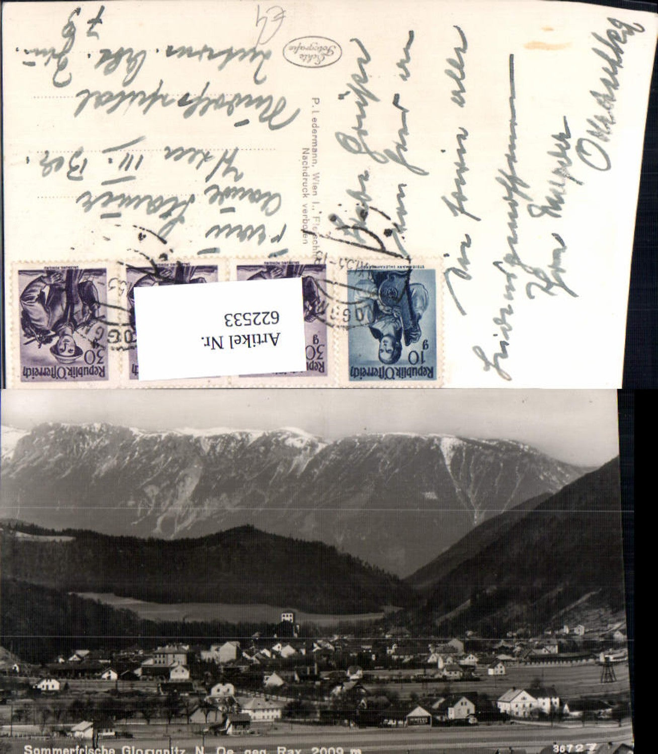 622533,Foto Ak Gloggnitz geg. Rax