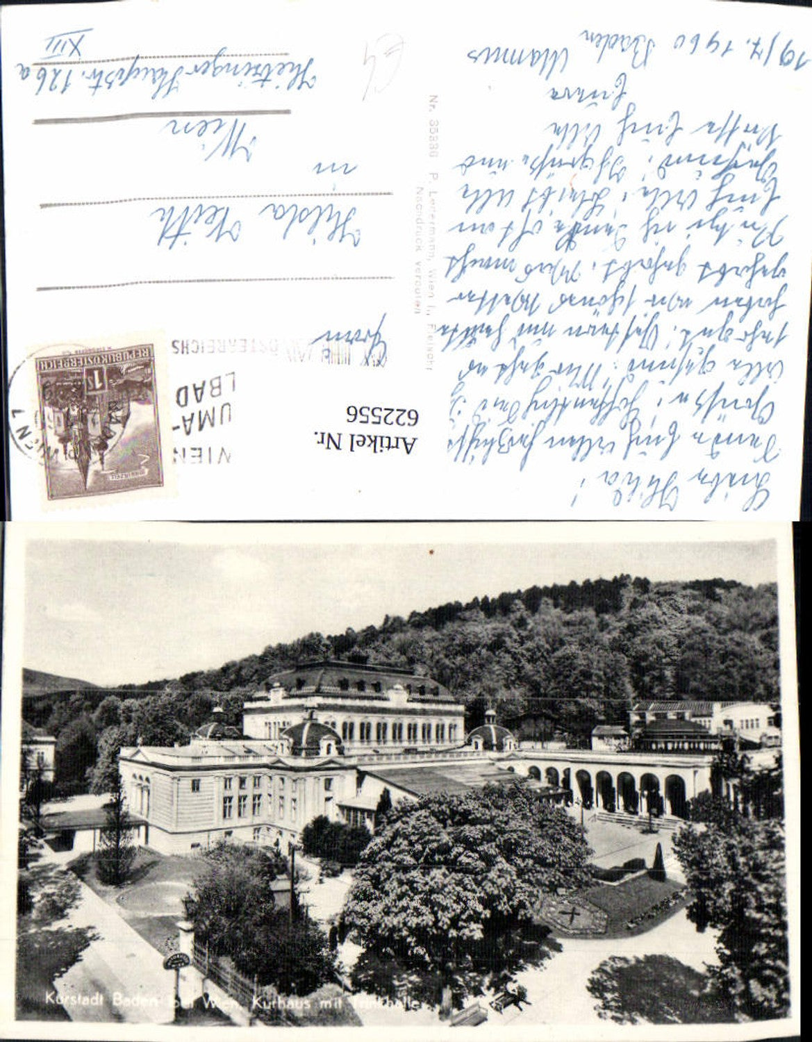 622556,Foto Ak Baden b. Wien Kurhaus m. Trinkhalle