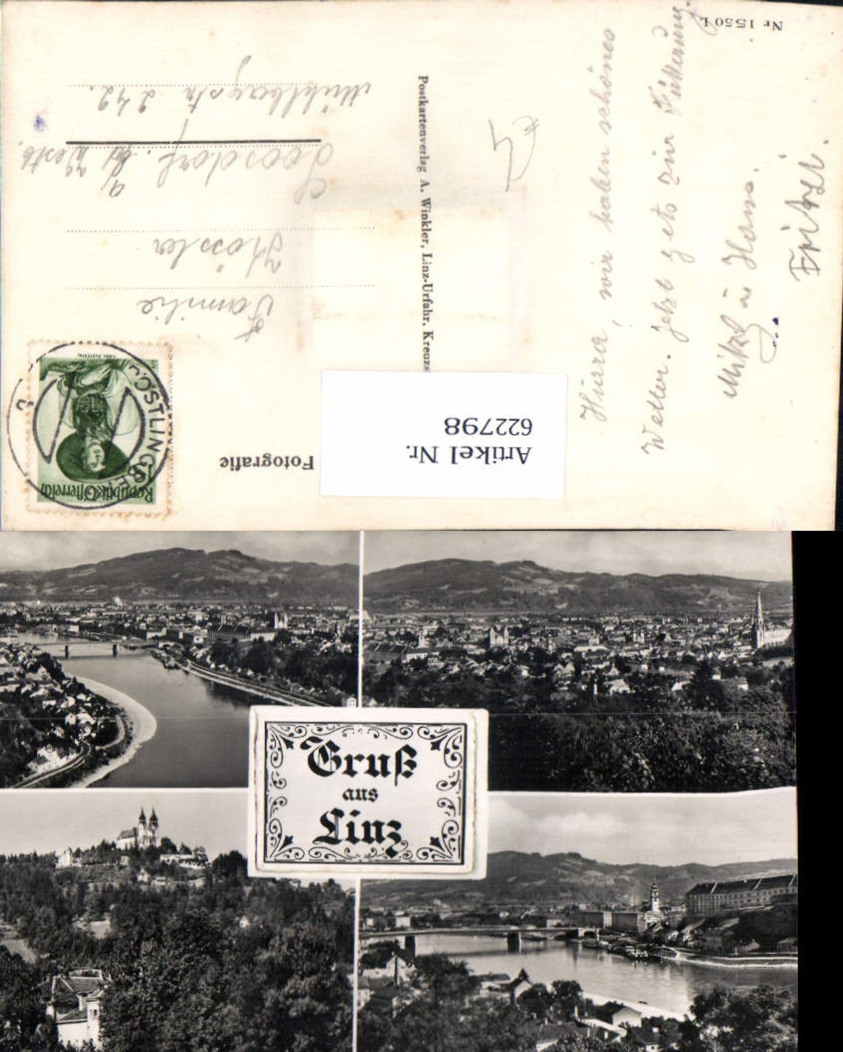 622798,Leporello Klappbar 7 Ansichten Linz a. d. Donau Brücke Pöstlingberg