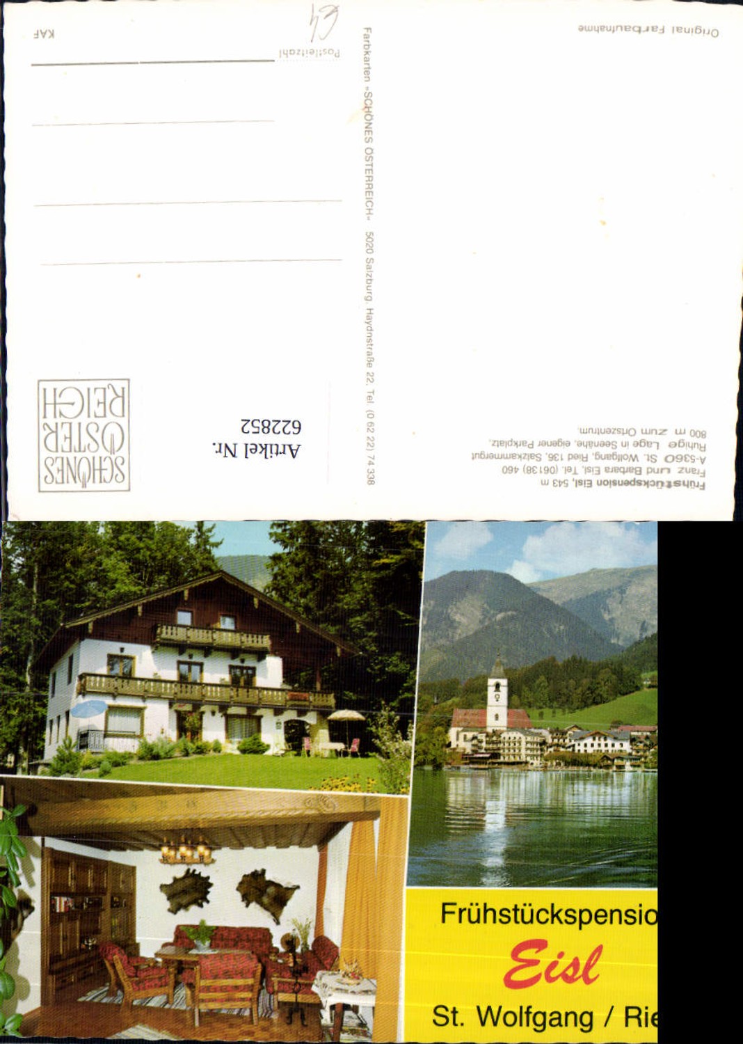 622852,Mehrbild Ak St Wolfgang im Salzkammergut Ried Frühstückspension Eisl