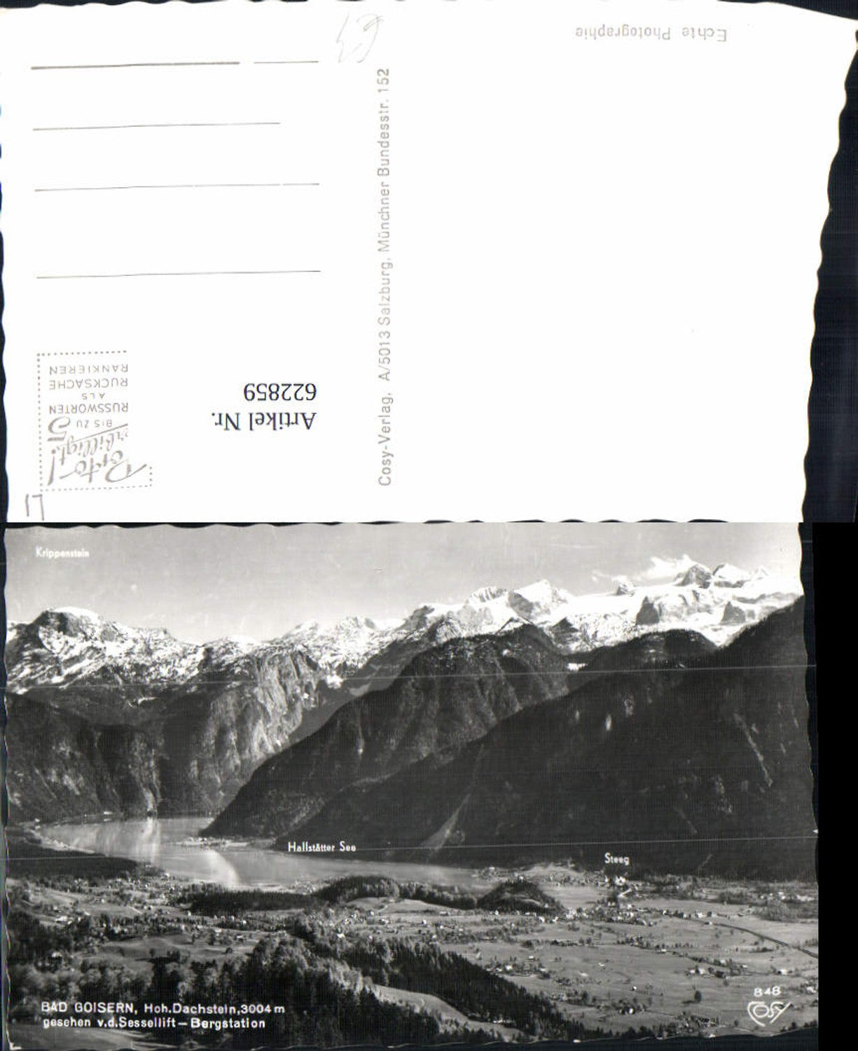 622859,Foto Ak Bad Goisern Hohen Dachstein gesehen v. Sessellift Bergstation