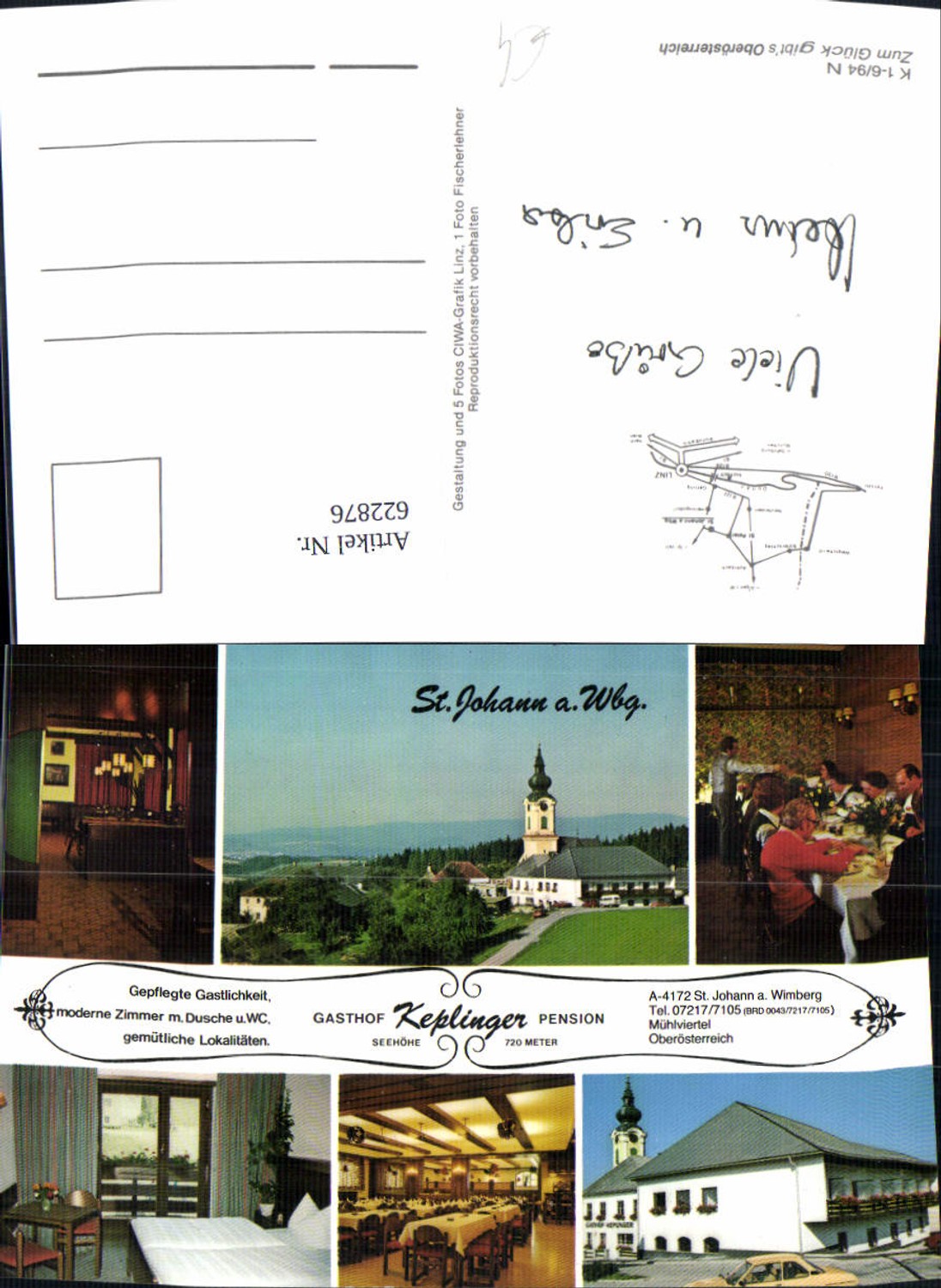 622876, multi-image postcard St Johann a. Wimberg Gasthof Keplinger Pension