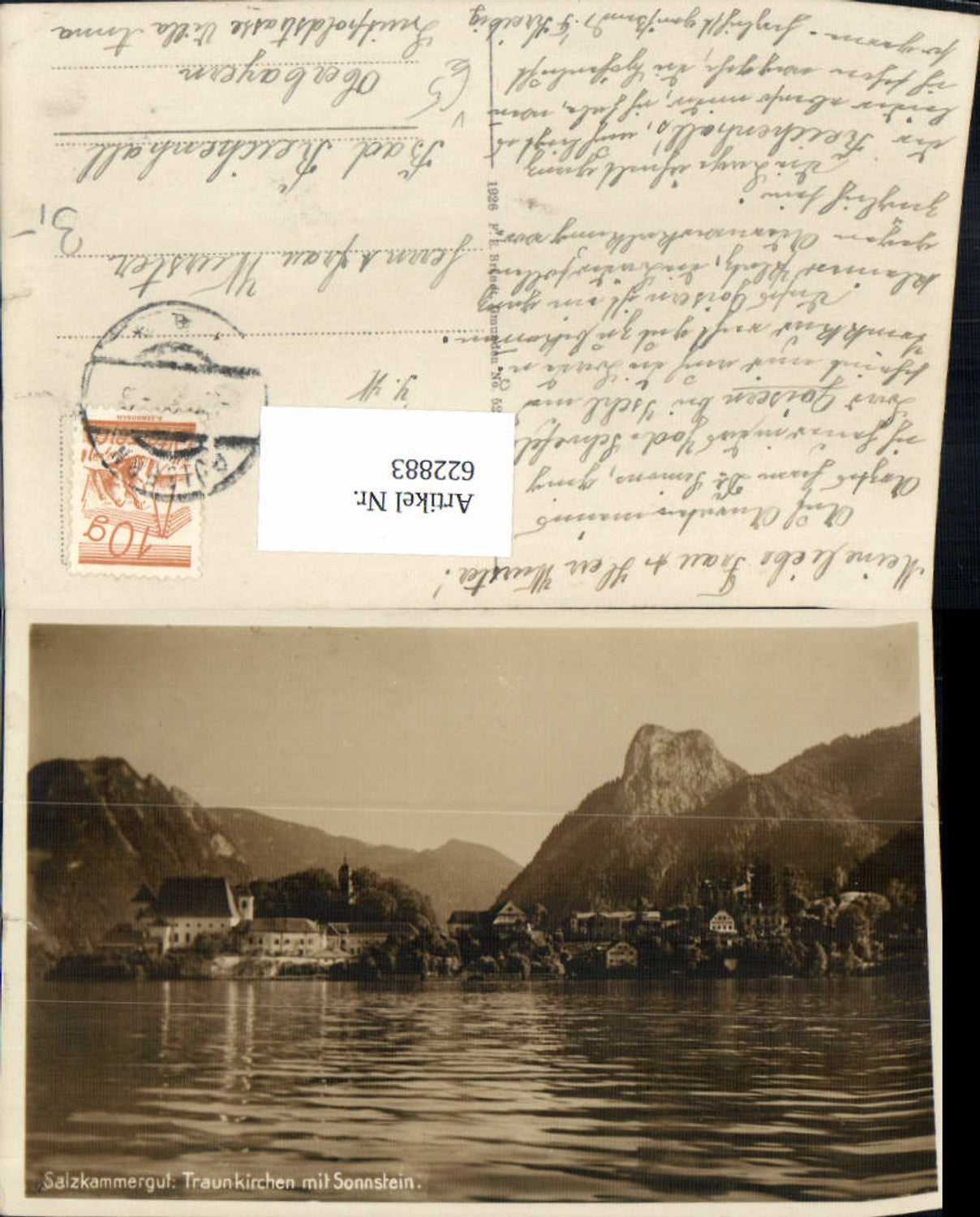 622883,Foto Ak Salzkammergut Traunkirchen m. Sonnstein pub F. E. Brandt 5273