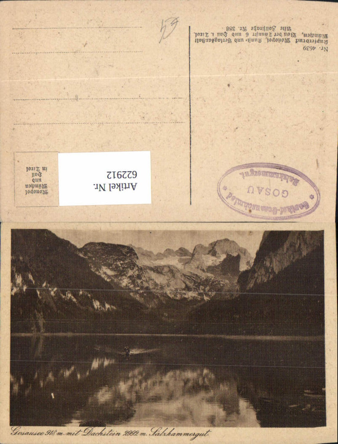 622912,Gosausee m. Dachstein Salzkammergut Gosau