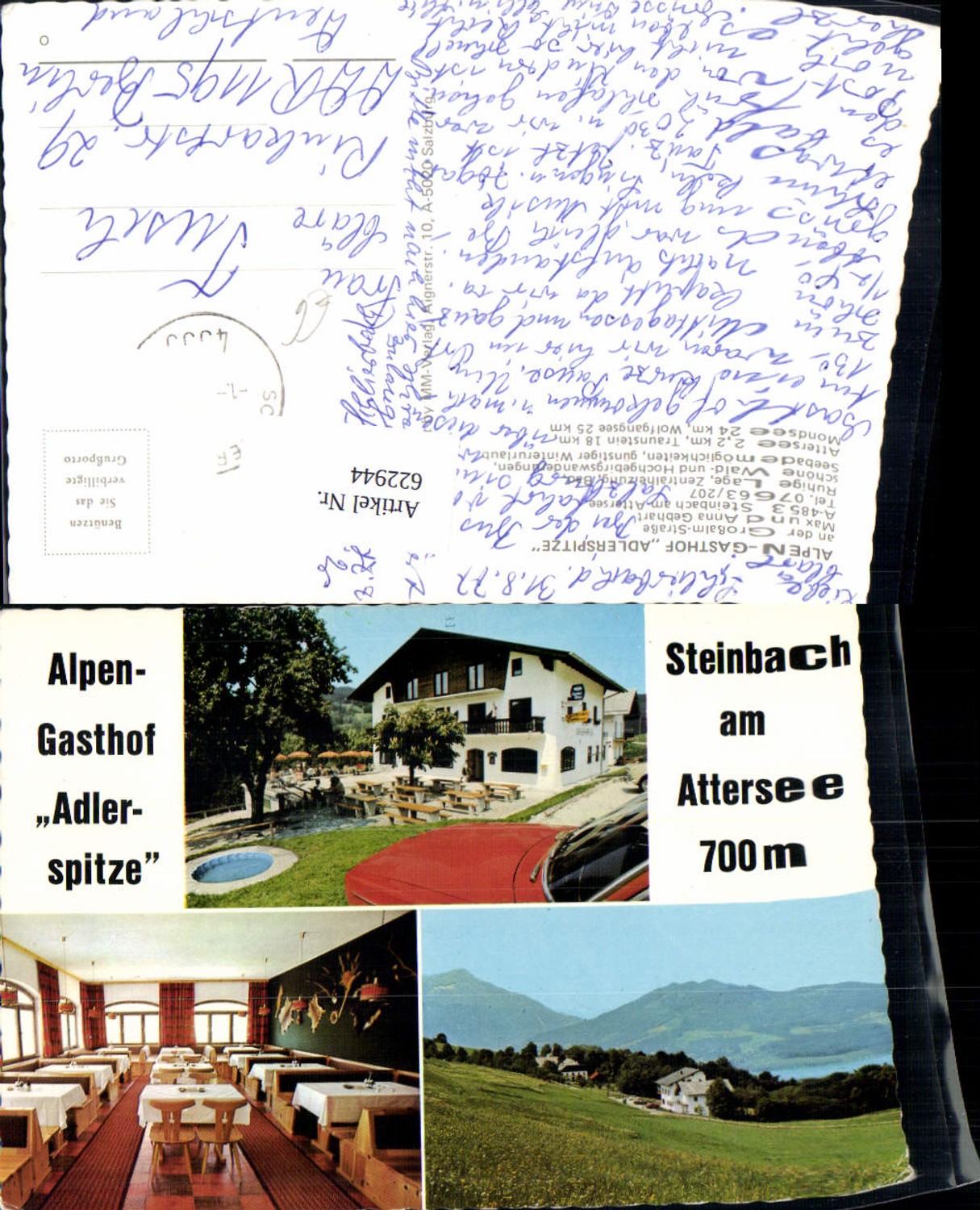 622944,Mehrbild Ak Steinbach a. Attersee Alpen-Gasthof Adlerspitze