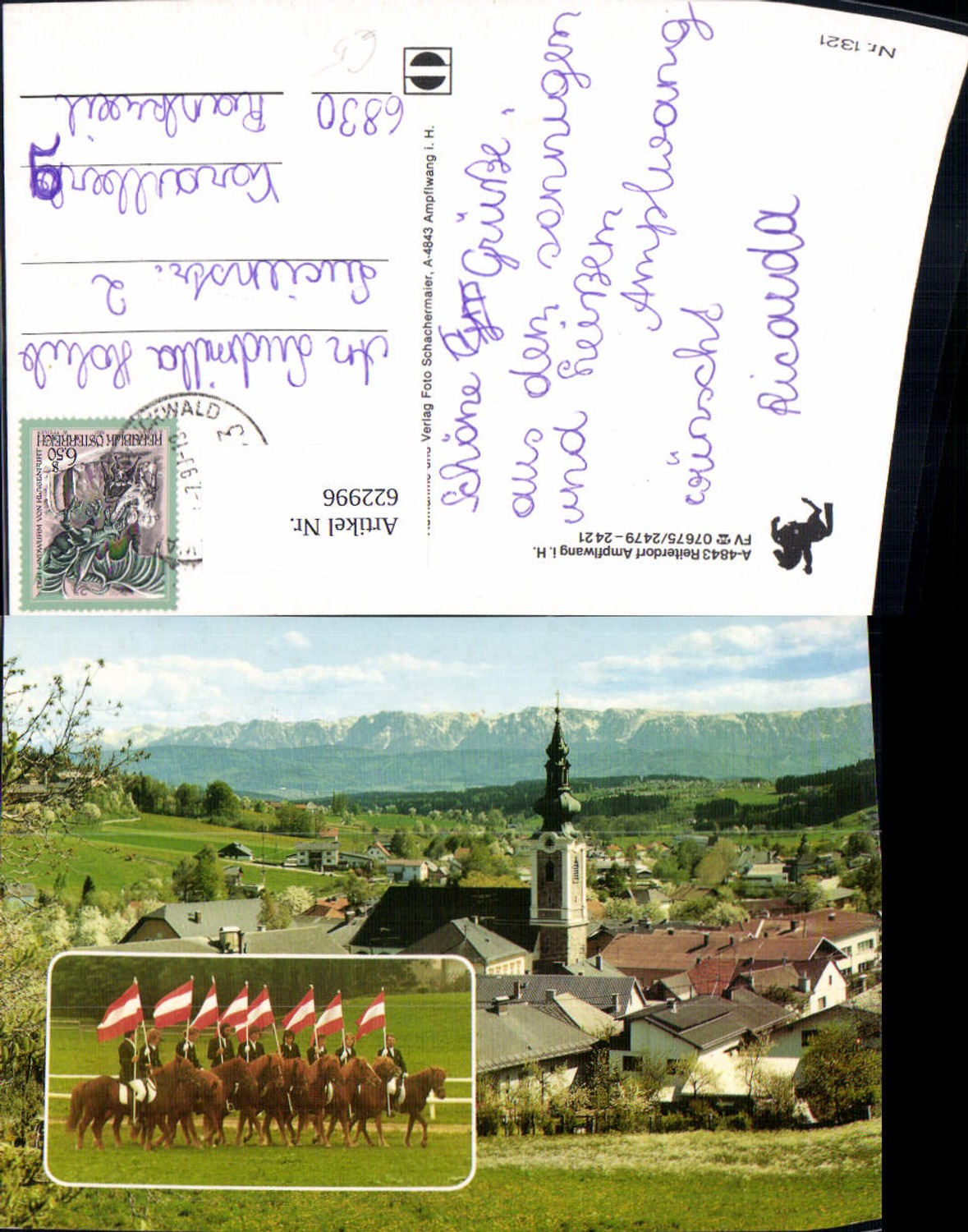 622996,Mehrbild Ak Ampflwang Reiterdorf Pferde Reiten
