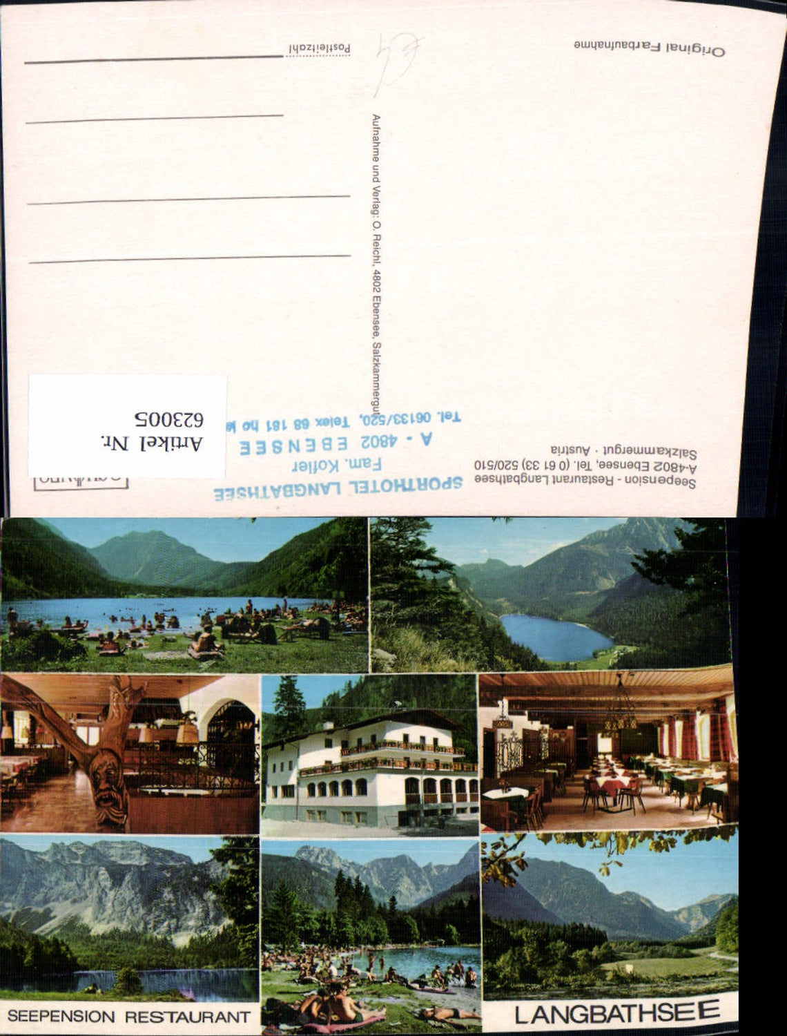 623005,Mehrbild Ak Ebensee Seepension Restaurant Langbathsee