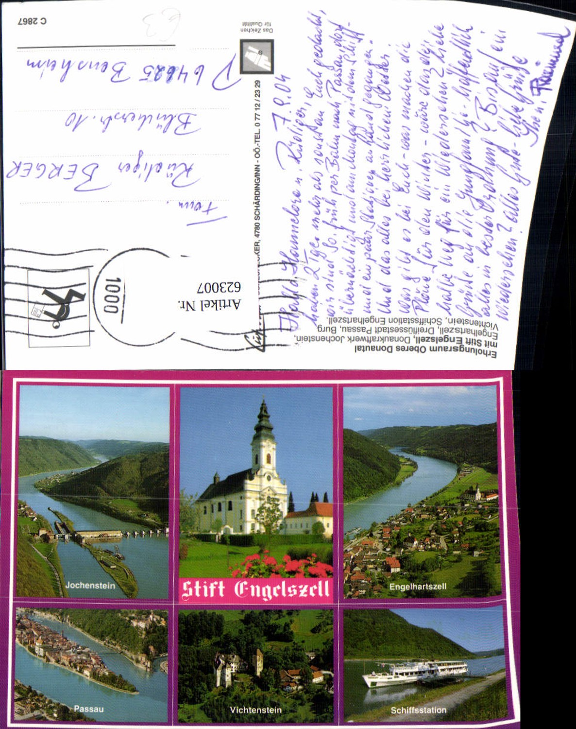 623007, Multi-image Ak Engelszell Abbey Jochenstein Power Plant Engelhartszell