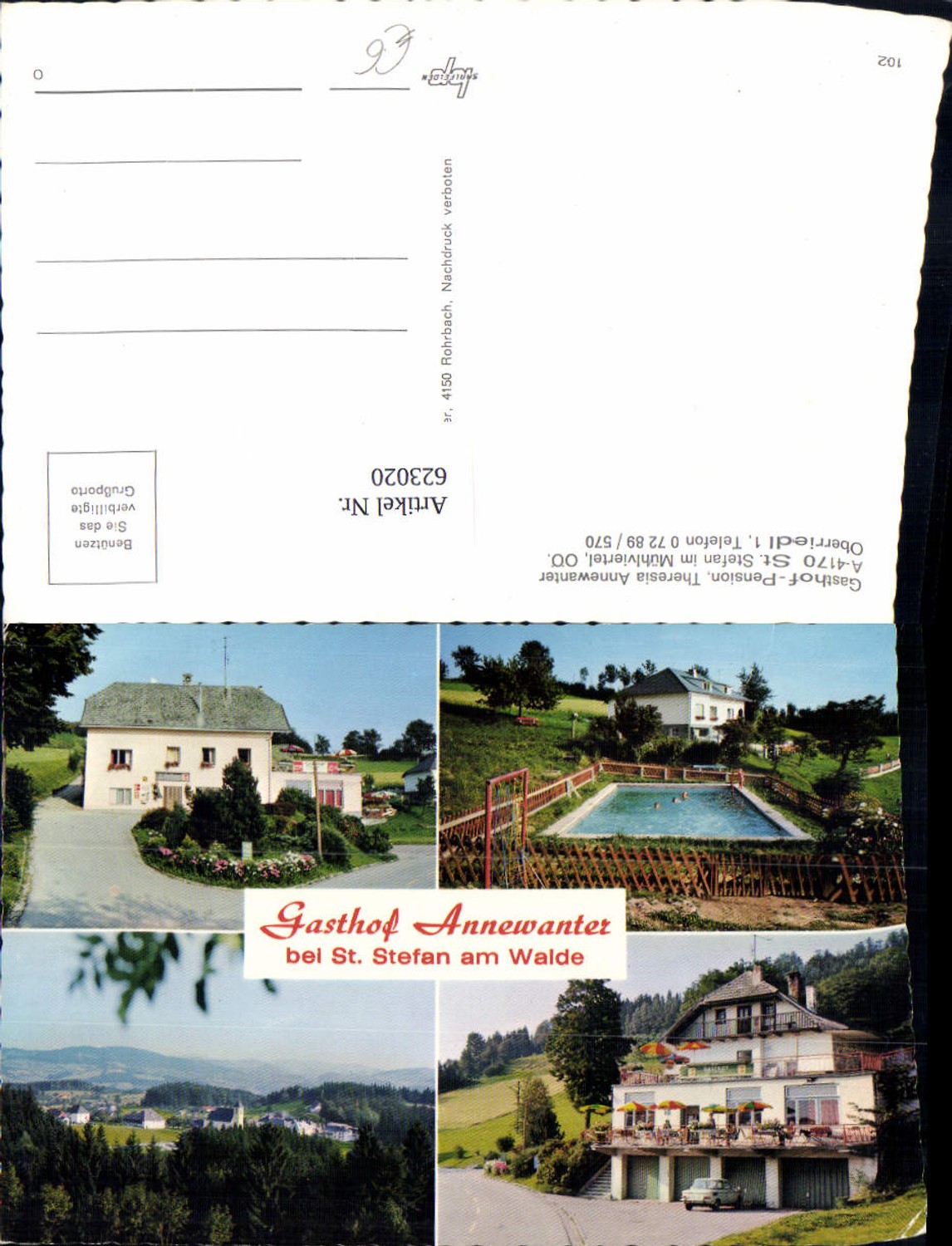 623020,Multi-image postcard Sankt Stefan am Walde St Stefan i. Mühlviertel Gasthof Pension Annewanter