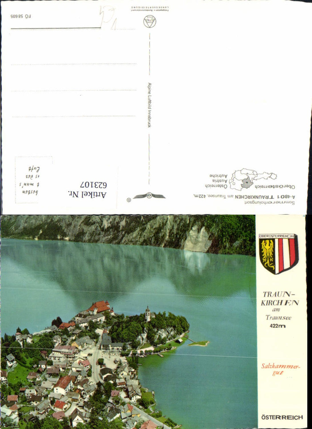 623107,Traunkirchen a. Traunsee pub Alpine Luftbild FÖ 58605