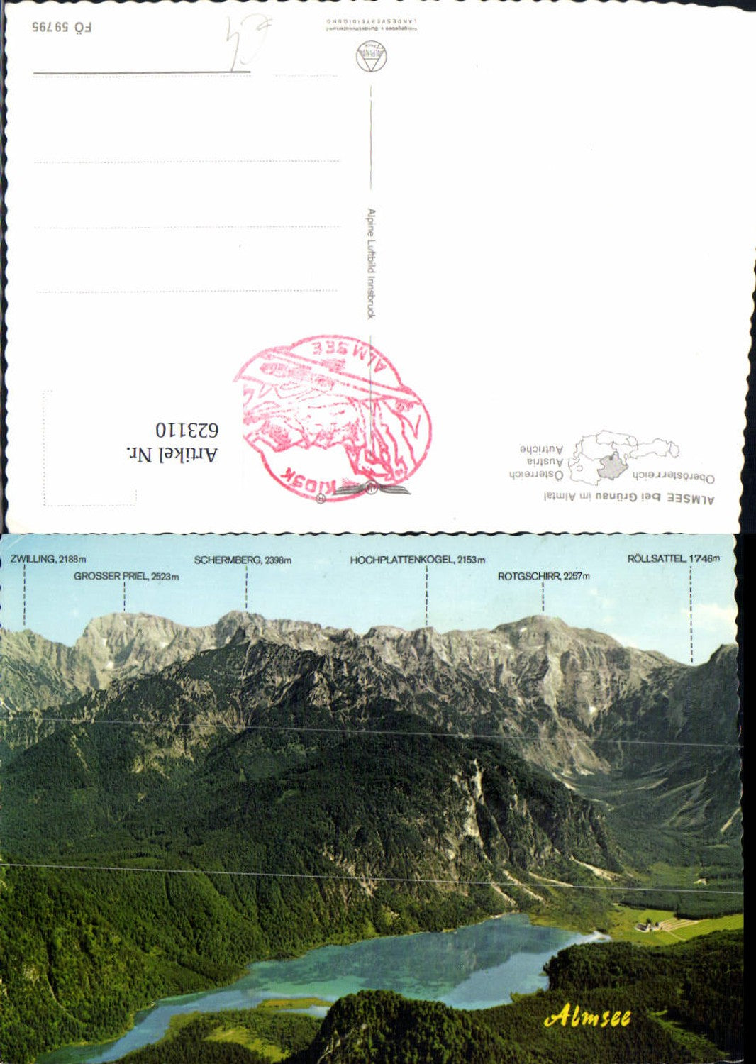 623110,Almsee b. Grünau Almtal pub Alpine Luftbild FÖ 59795