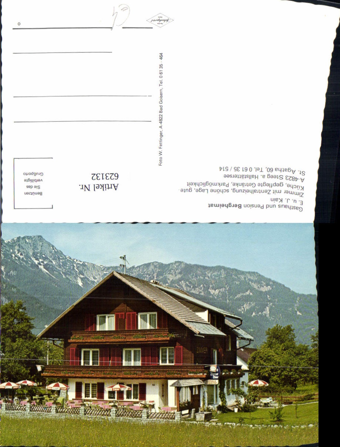 623132,Steeg Bad Goisern a. Hallstättersee Gasthaus Pension Bergheimat