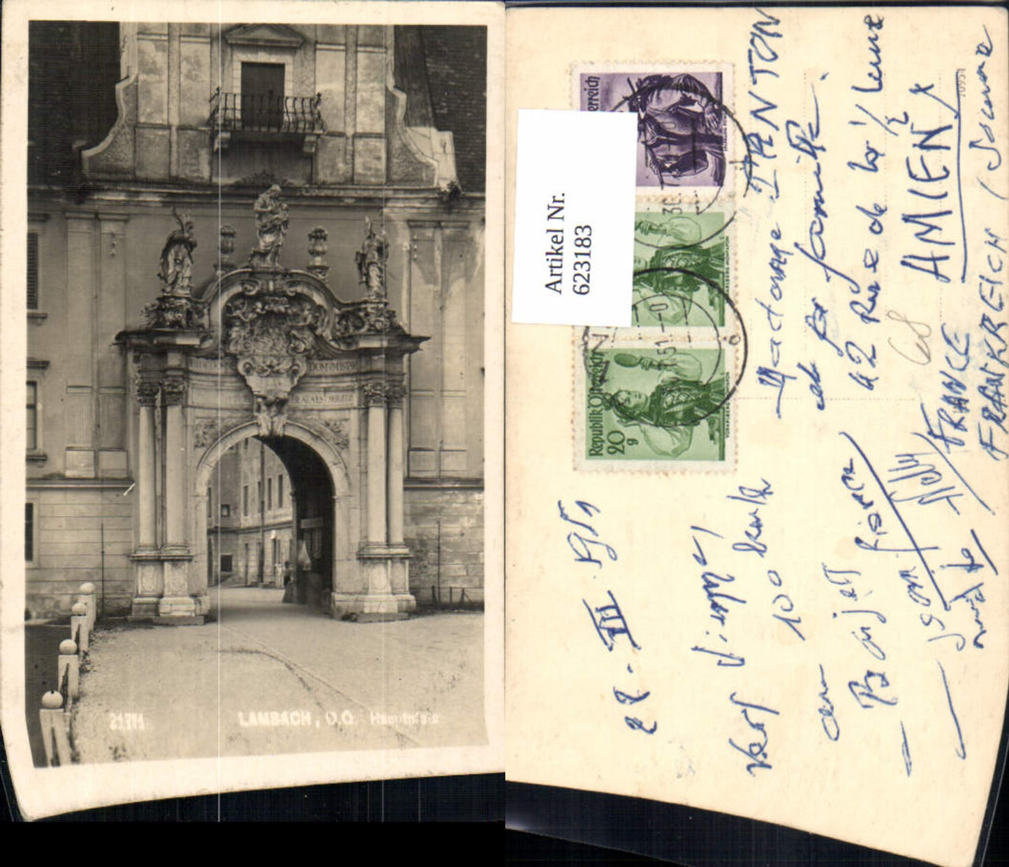 623183,Foto Ak Lambach Hauptpforte Stift