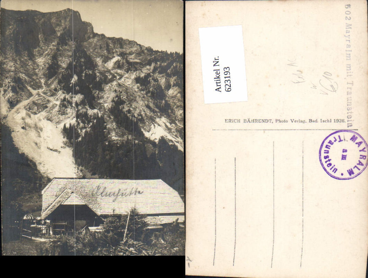 623193,Foto Ak Mayralm m. Traunstein Mair Alm Gmunden pub Erich Bährendt