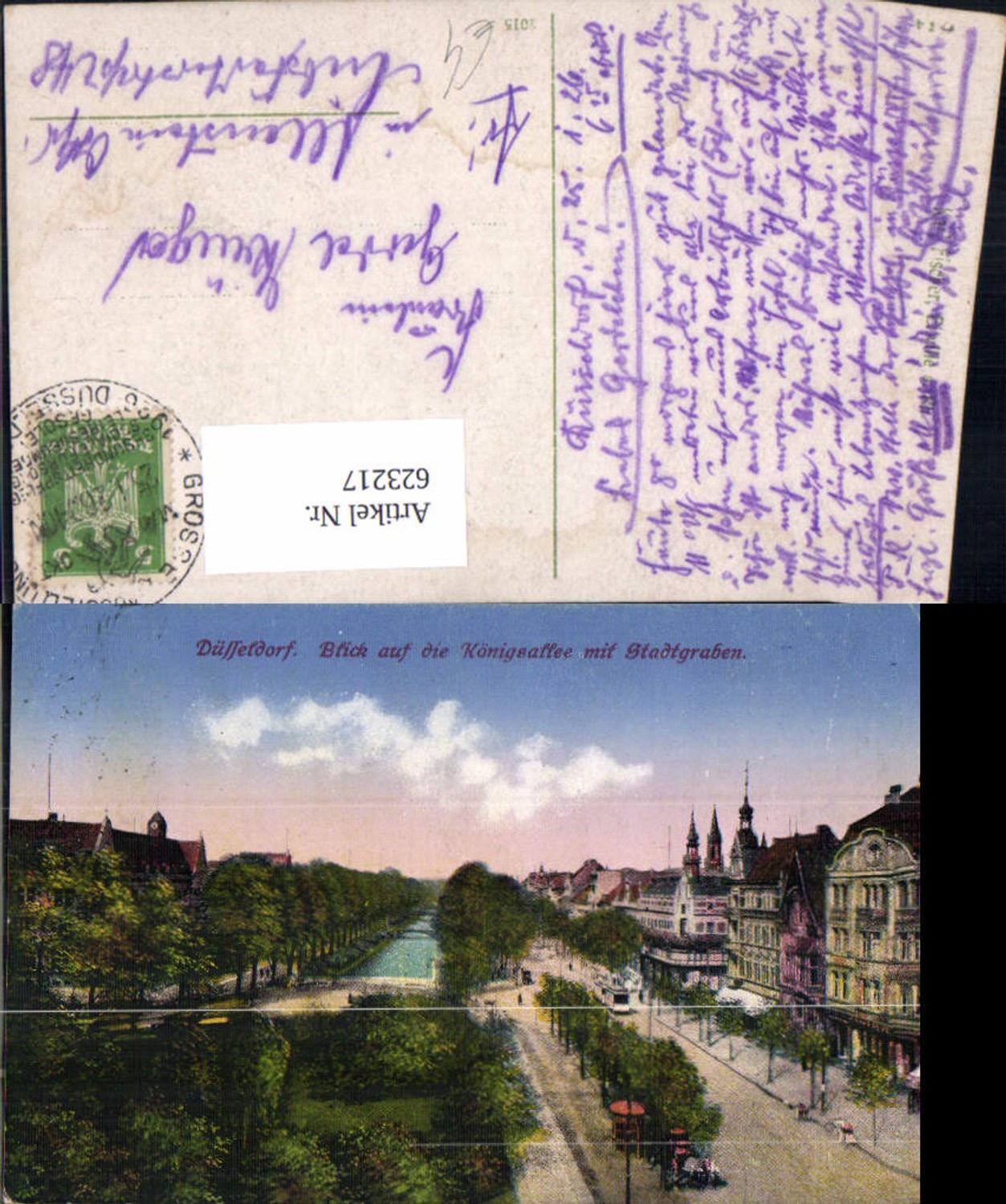623217,Düsseldorf Blick auf d. Königsallee m. Stadtgarten Straßenbahn