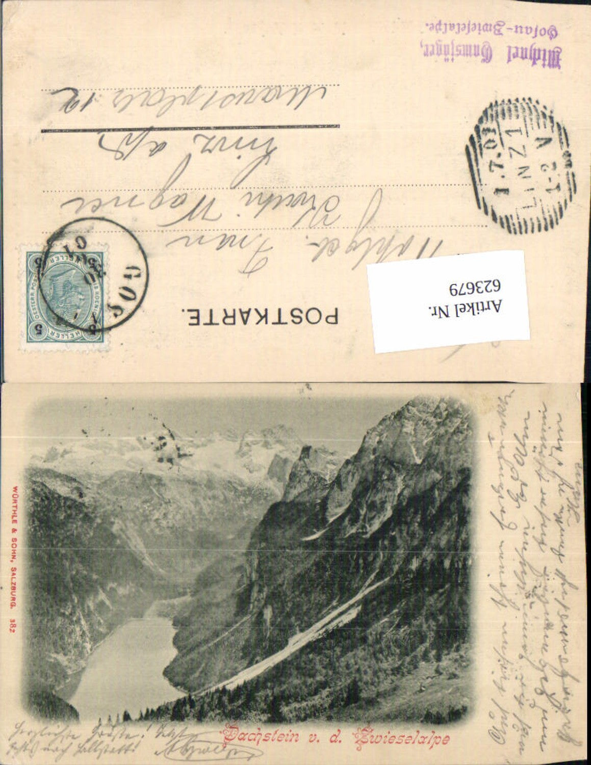 623679,Dachstein v.d. Zwieselalpe bei Gosau Hallstatt um 1900