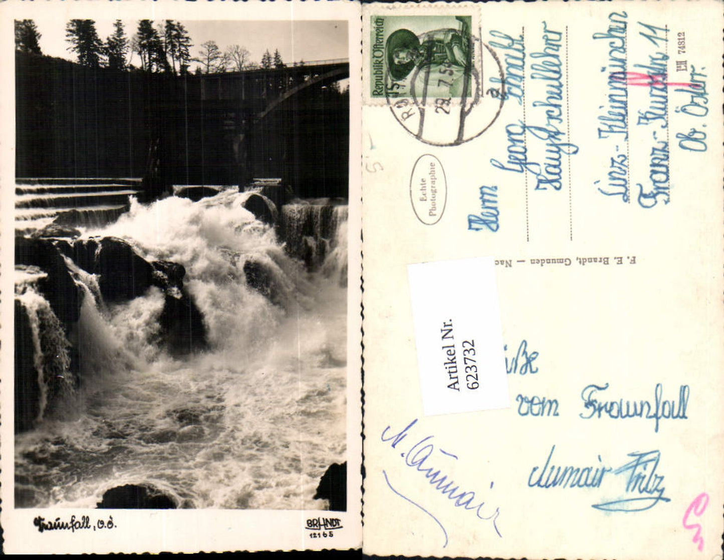 623732,Traunfall bei Roitham Gmunden Salzkammergut