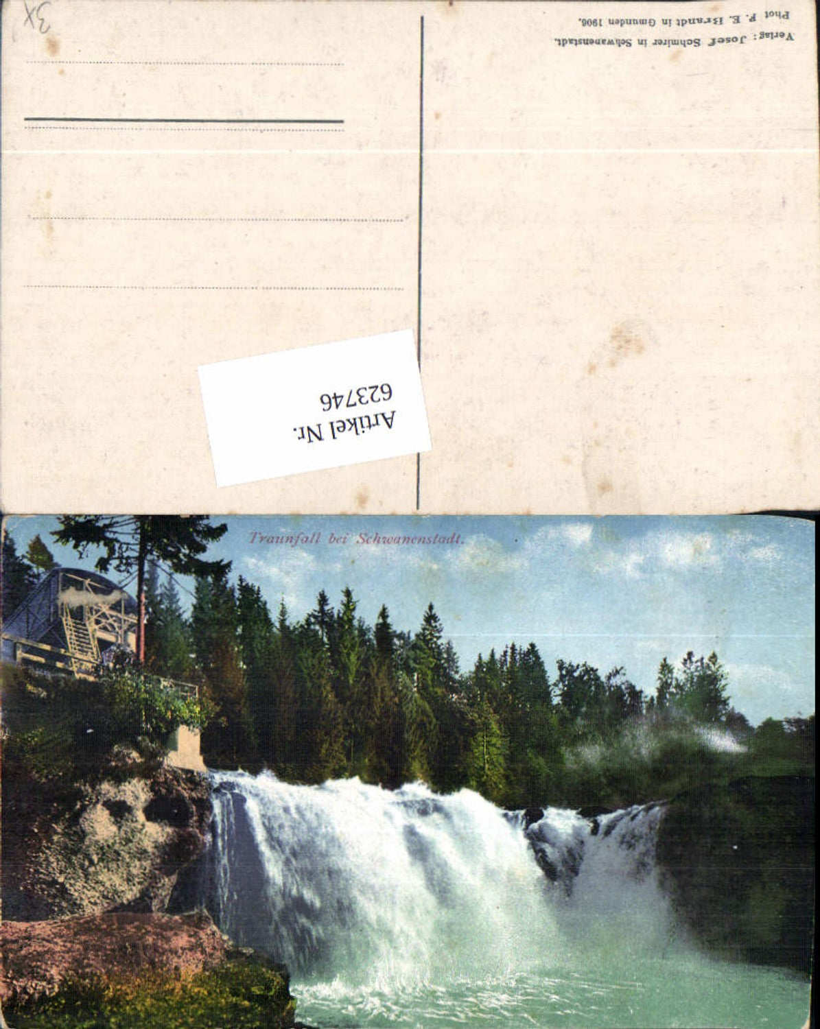 623746,Traunfall bei Roitham Gmunden Salzkammergut Schwanenstadt pub Brandt