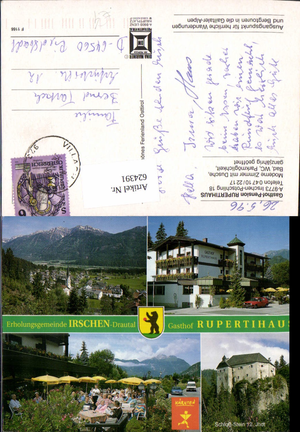 624391,Mehrbild Ak Irschen Potschling Gasthof Pension Rupertihaus Schloss Stein