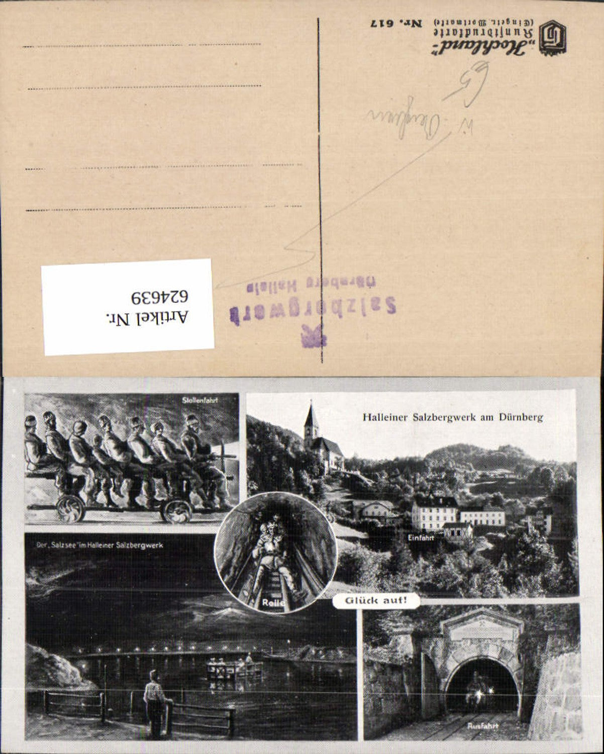 624639,Mehrbild Ak Hallein Salzbergwerk Dürnberg Bergwerk Stollenfahrt