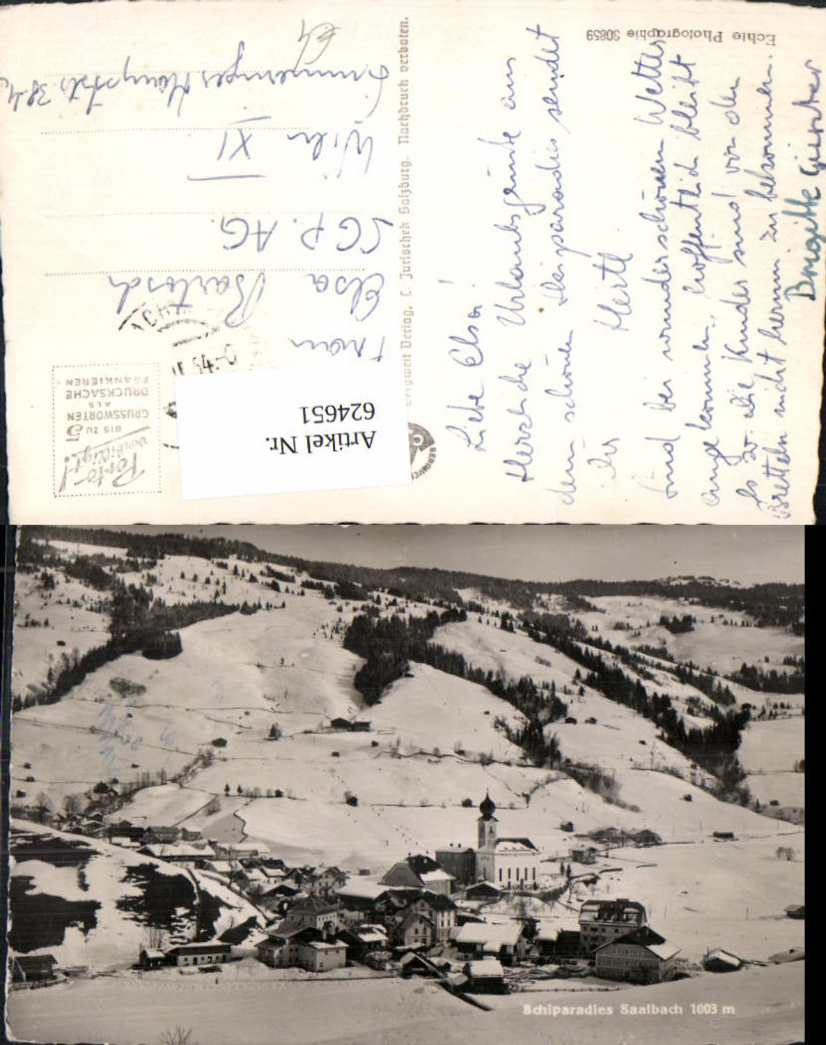 624651,Foto Ak Saalbach Winteransicht Saalbach-Hinterglemm