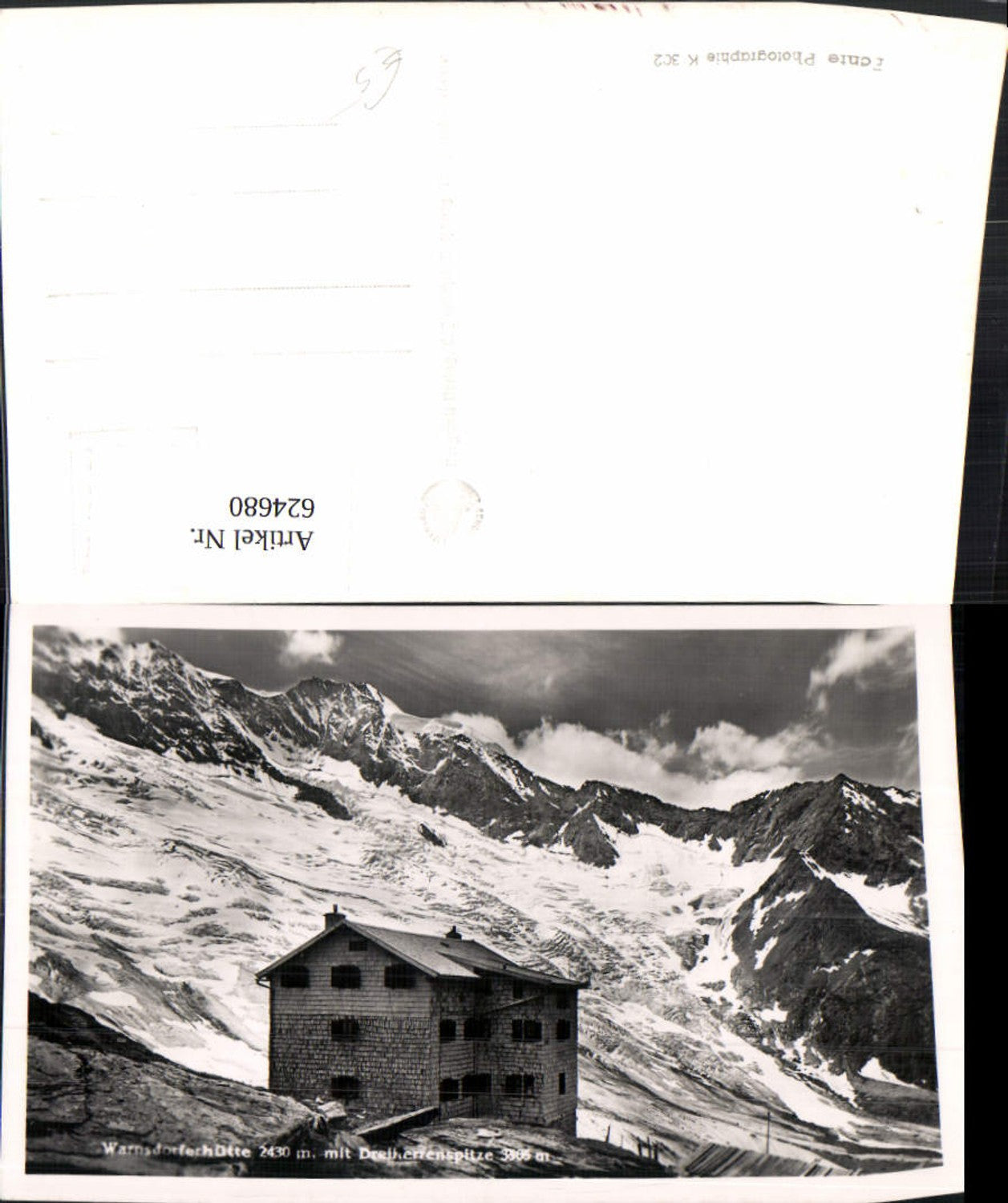 624680,Foto Ak Krimml Warnsdorfer Hütte m. Dreiherrenspitze