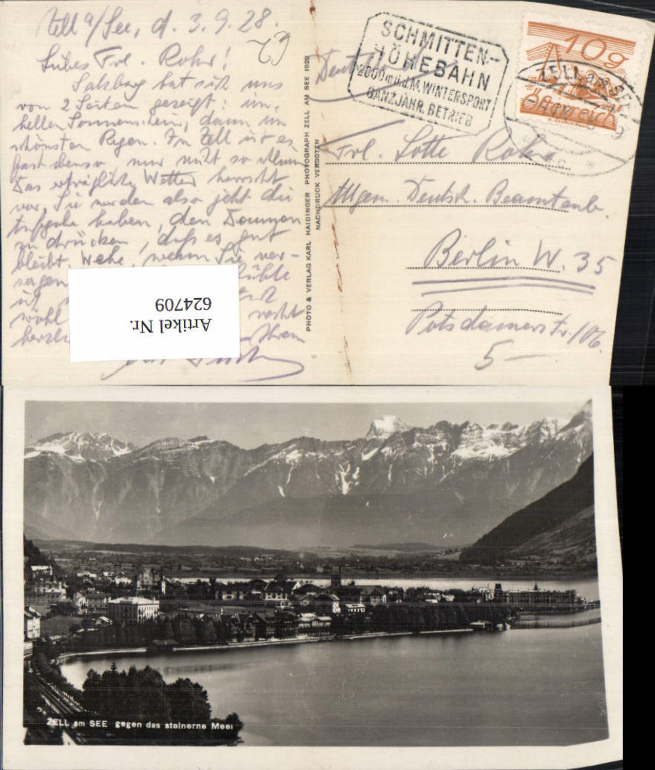 624709,Foto Ak Zell a. See geg. d. Steinerne Meer