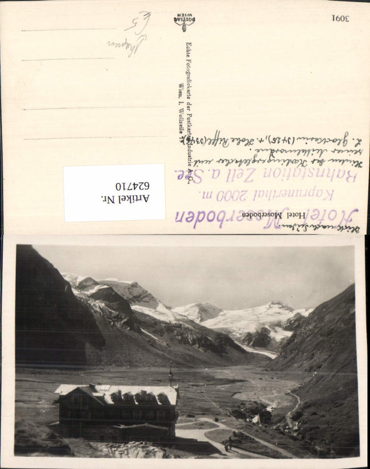 624710,Foto Ak Hotel Moserboden Zell a. See Kaprun